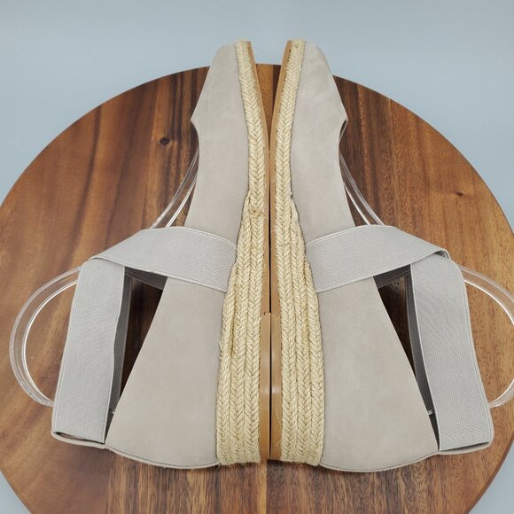 Corso Como Flats Women's 10 M Gray Leather Bellah Espadrille Wedge Comfort Shoes - Picture 6 of 10